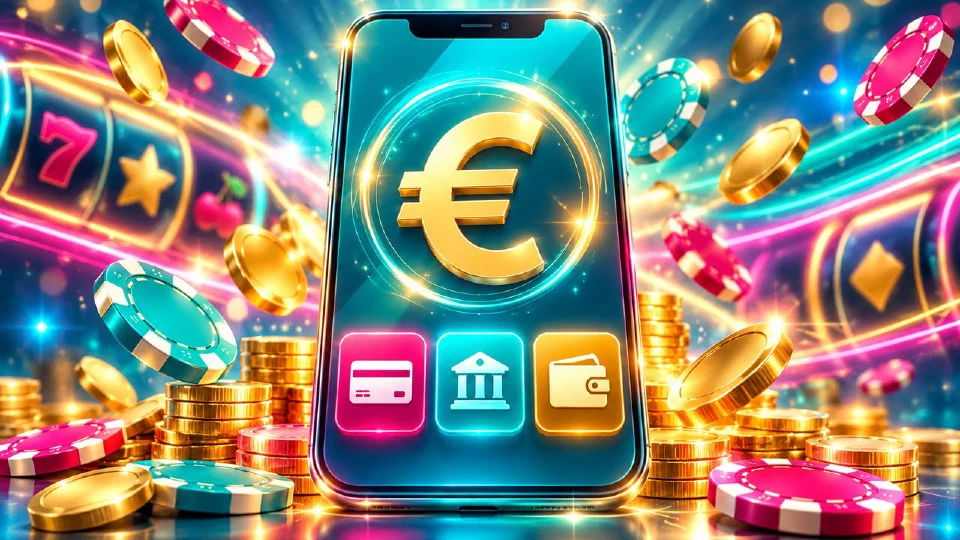 Caja en euros con métodos de pago en un teléfono